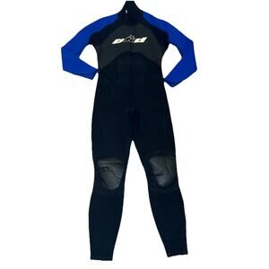 BKD Men’s Medium Wetsuit Full Length 3mm Back Zip Neoprene Blue Black Scuba
